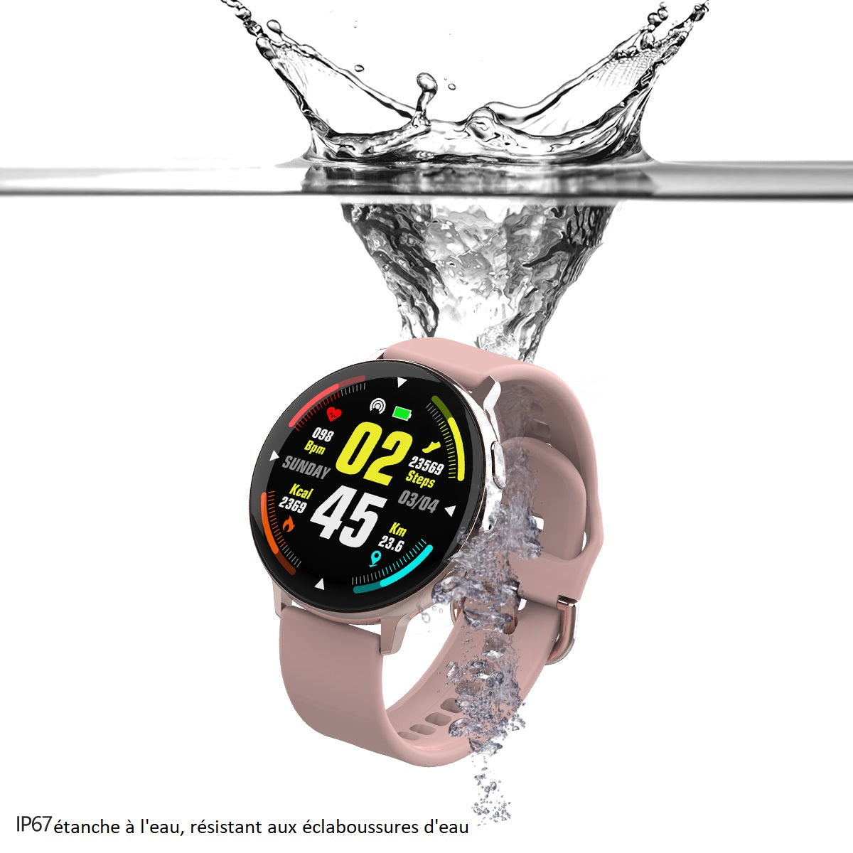 Montre Connectee  Multifonctions - Rose