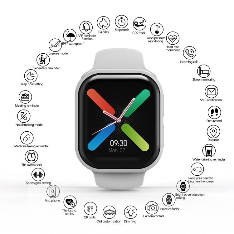 Montre Connectee  Multifonctions - Blanc 