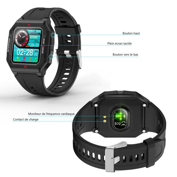 Montre Connectee Multifonctions - Noir 