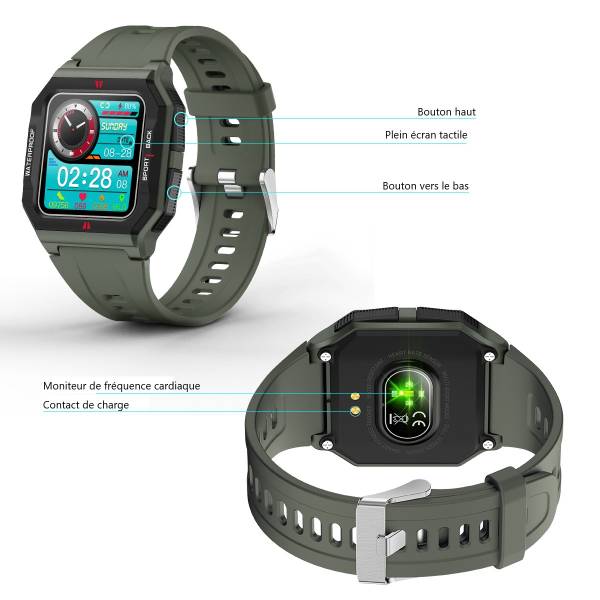 Montre Connectee Multifonctions - Vert