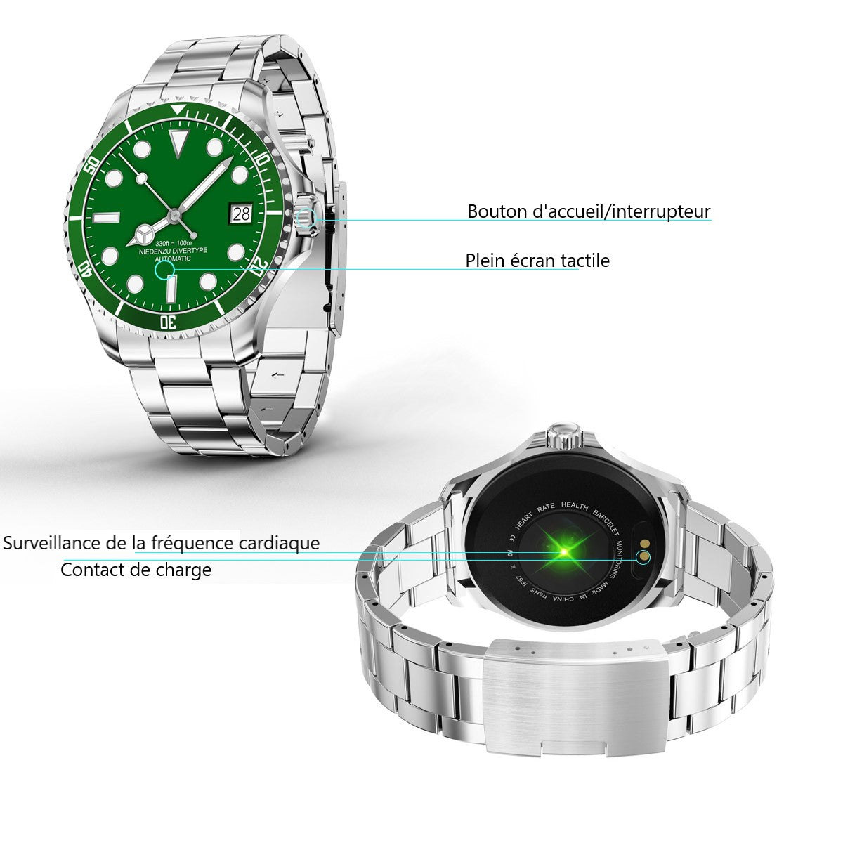 Montre Connectee Multifonctions - Argent