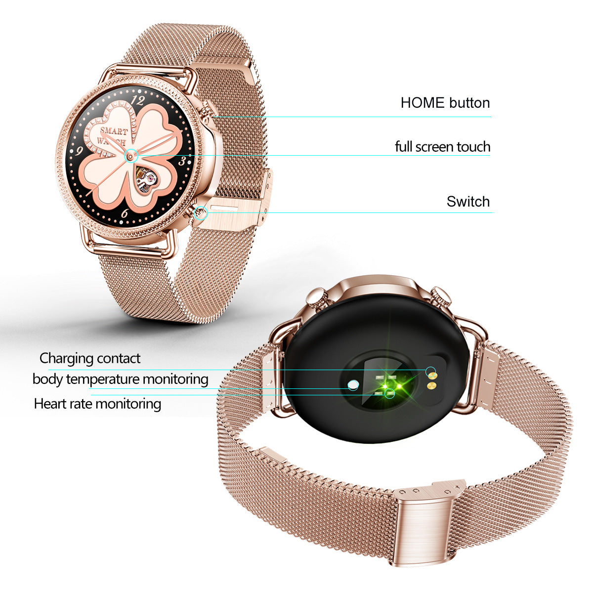 Montre Connectee Multifonctions - Rose