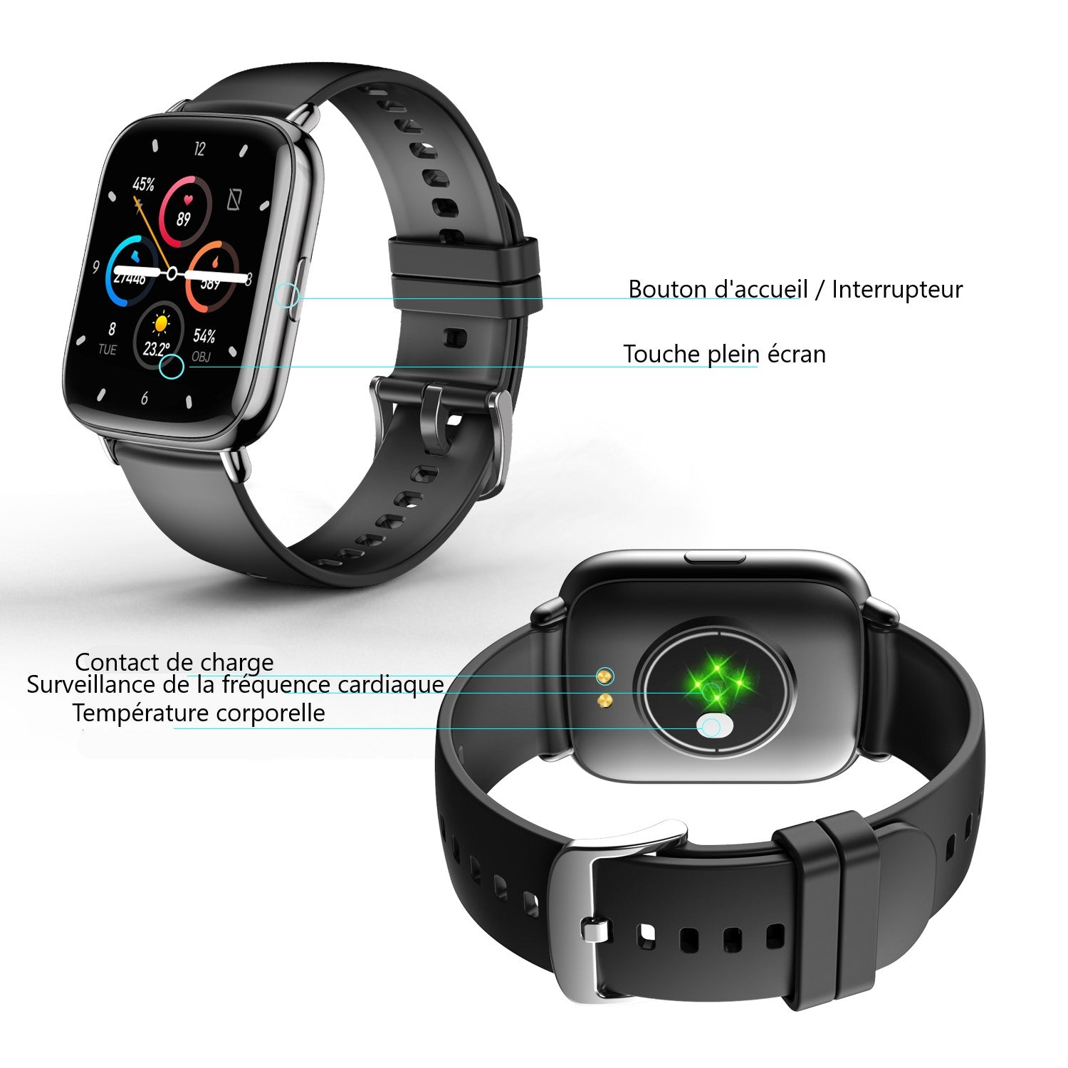 Montre Connectee Multifonctions - Noir