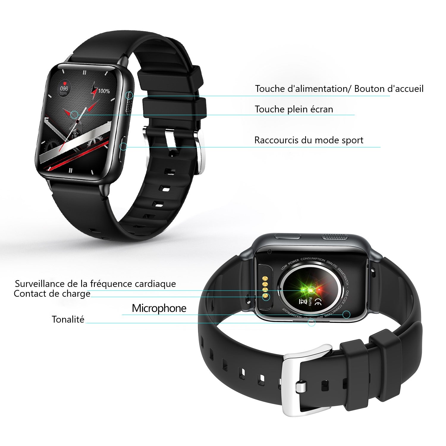 Montre Connectee Multifonctions - Noir