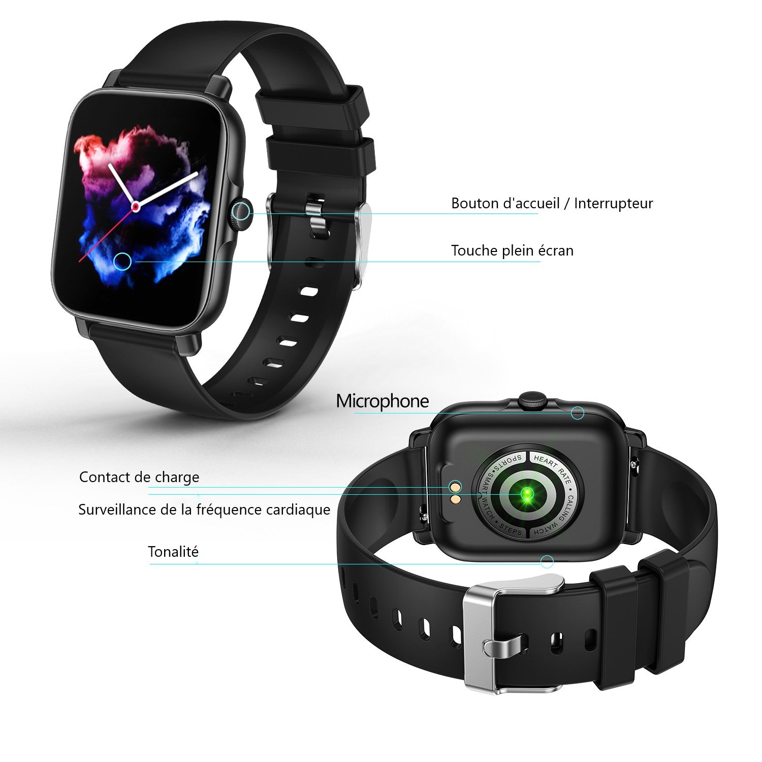 Montre Connectee Multifonctions - Noir