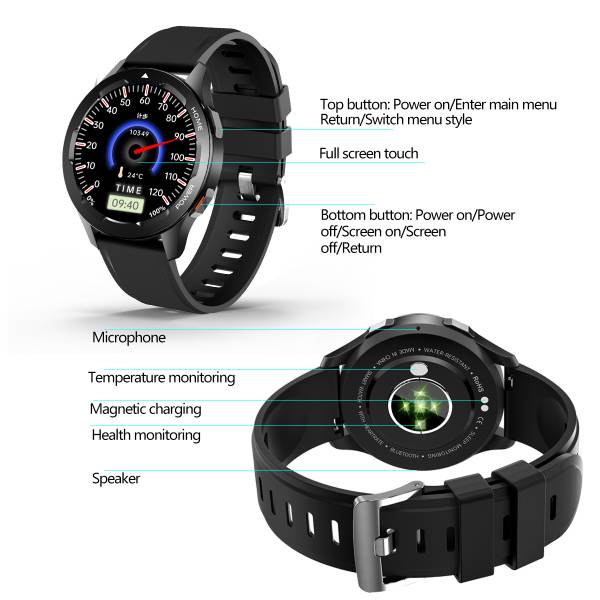 Montre Connectee  Multifonctions - Noir
