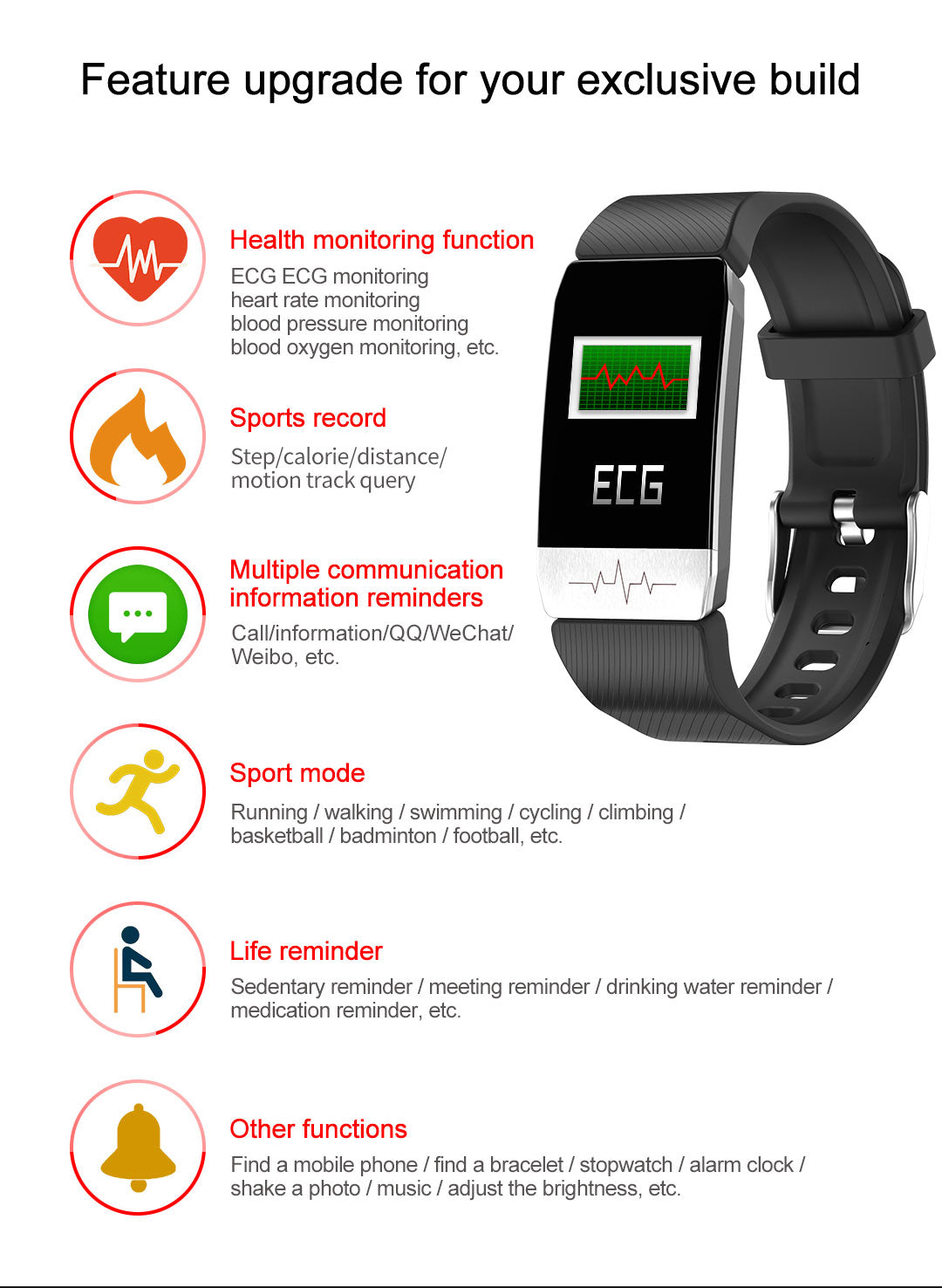 Montre  Multi-Sport Compatible Ios&Androi - Noir