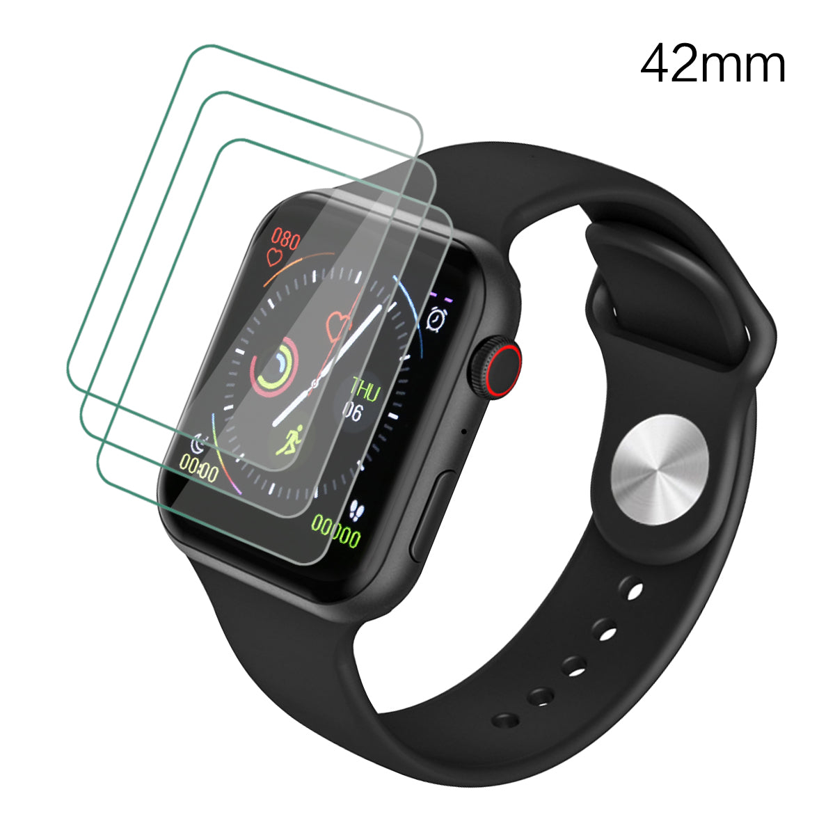 Pack De 3 Protections Pour Apple Watch 42 Mm  - Transparent