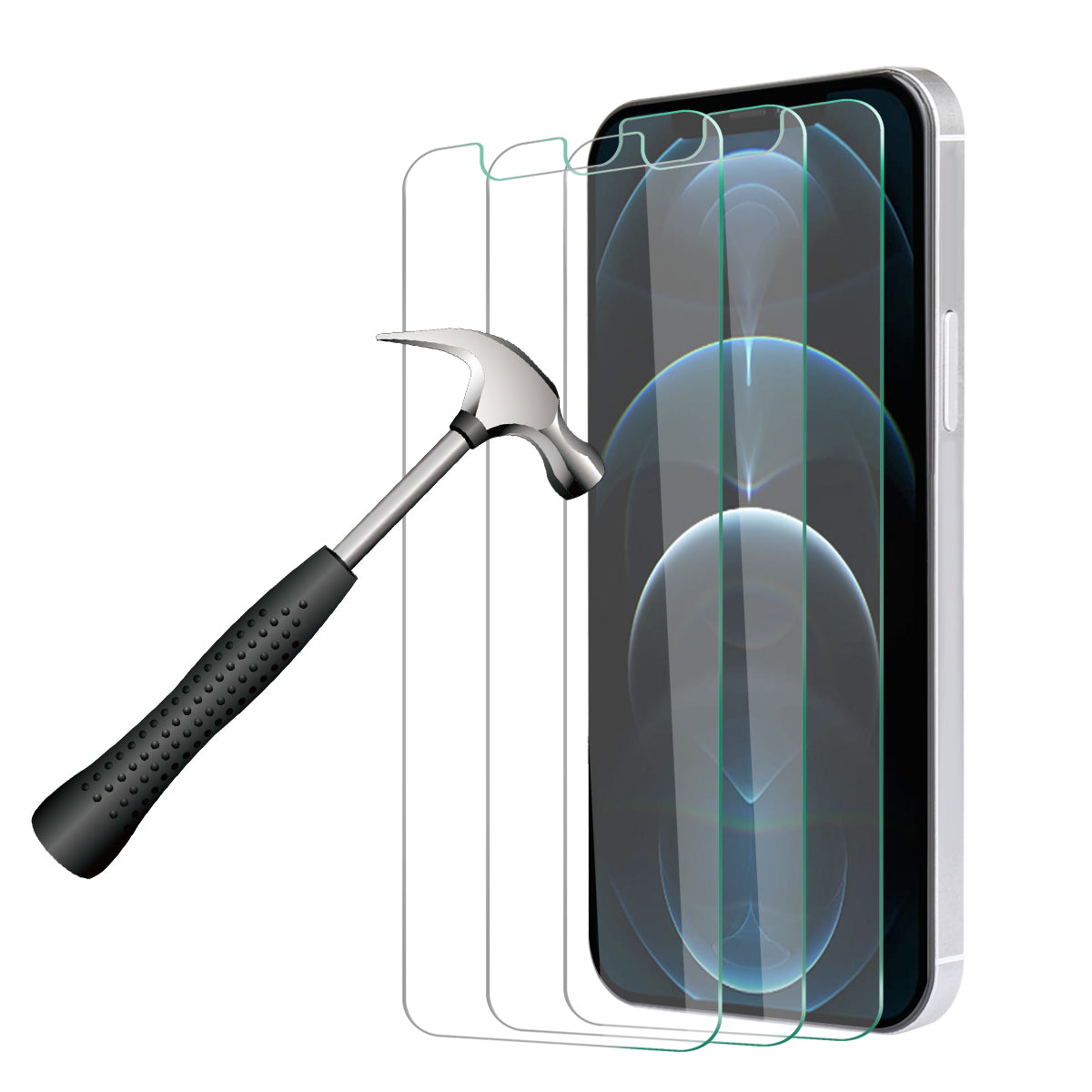 Pack De 3 Verres Trempes Pour Iphone Iphone 12/12Pro - Transparent