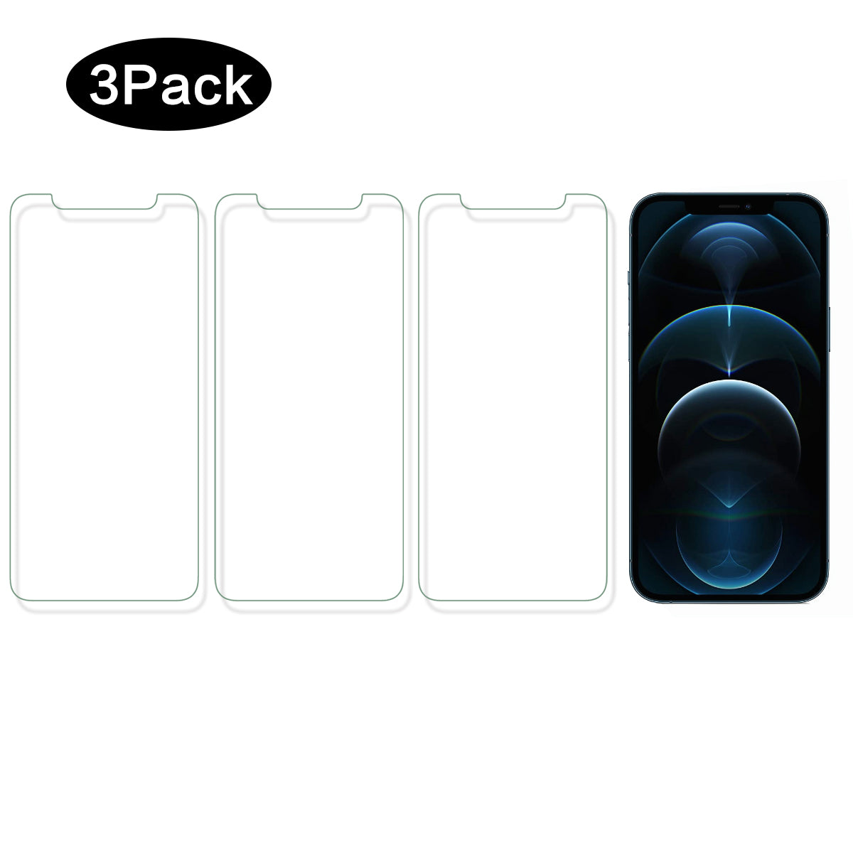 Pack De 3 Verres Trempes Pour Iphone Iphone 12/12Pro - Transparent