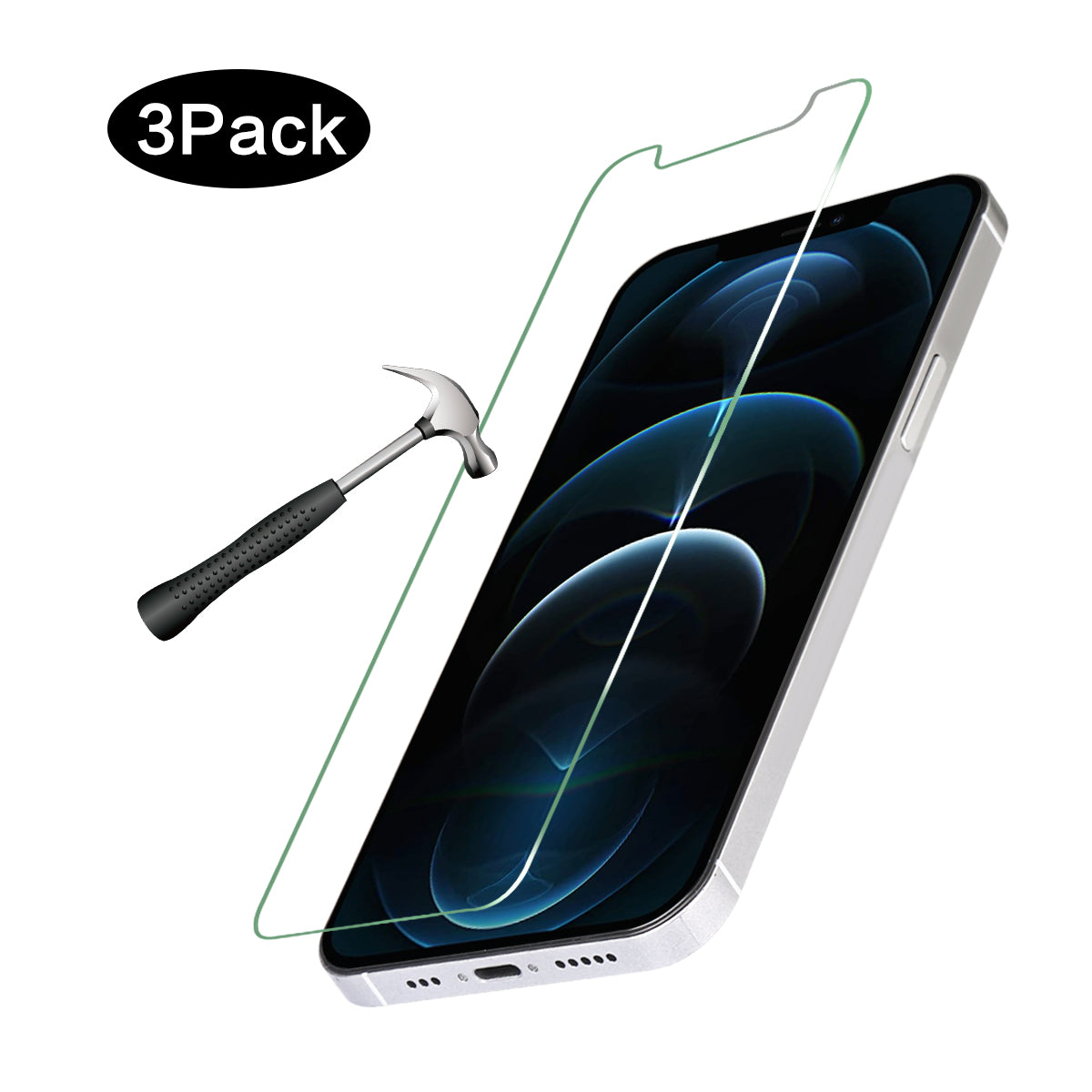 Pack De 3 Verres Trempes Pour Iphone Iphone 12/12Pro - Transparent