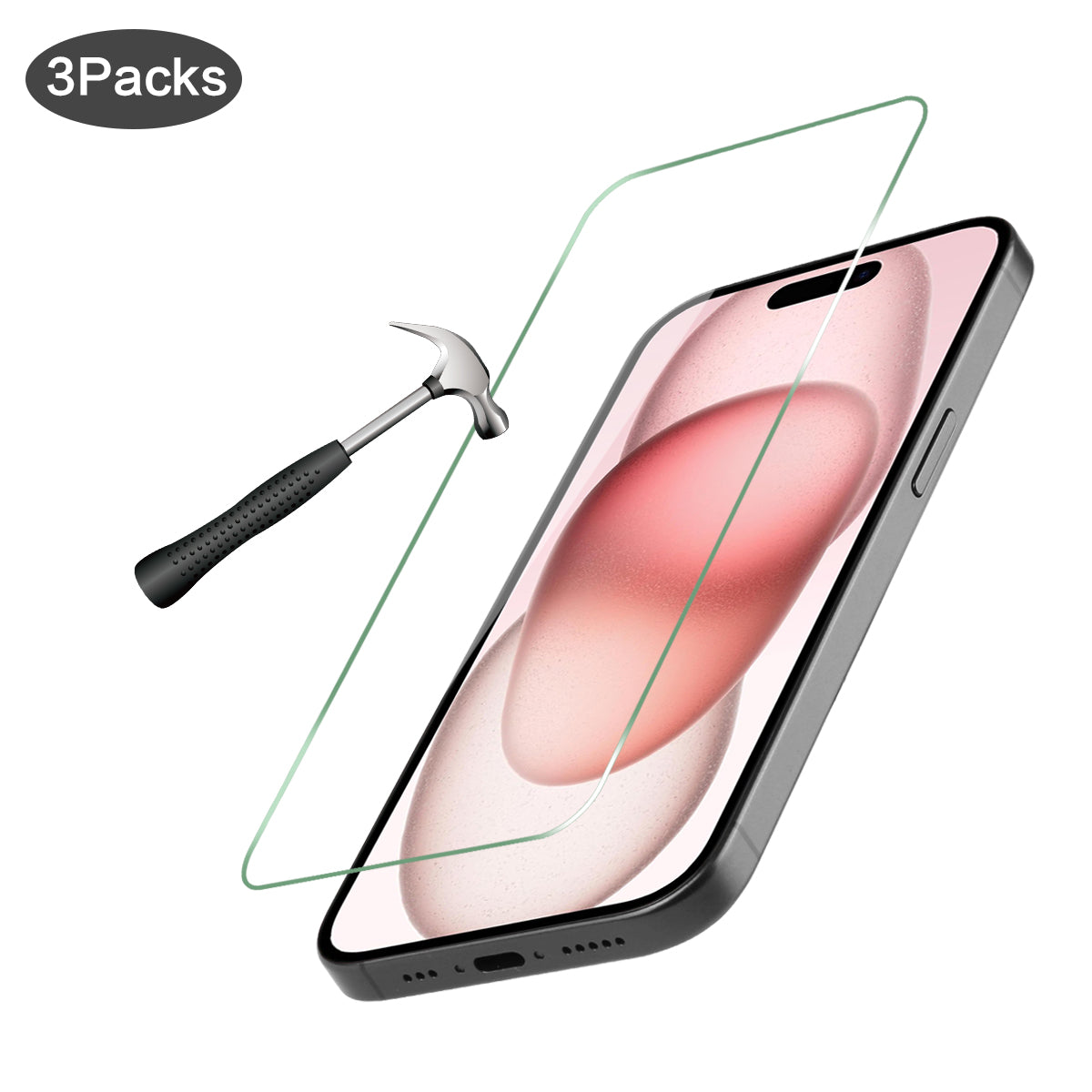 Pack De 3 Verres Trempes Iphone 15 - Transparent