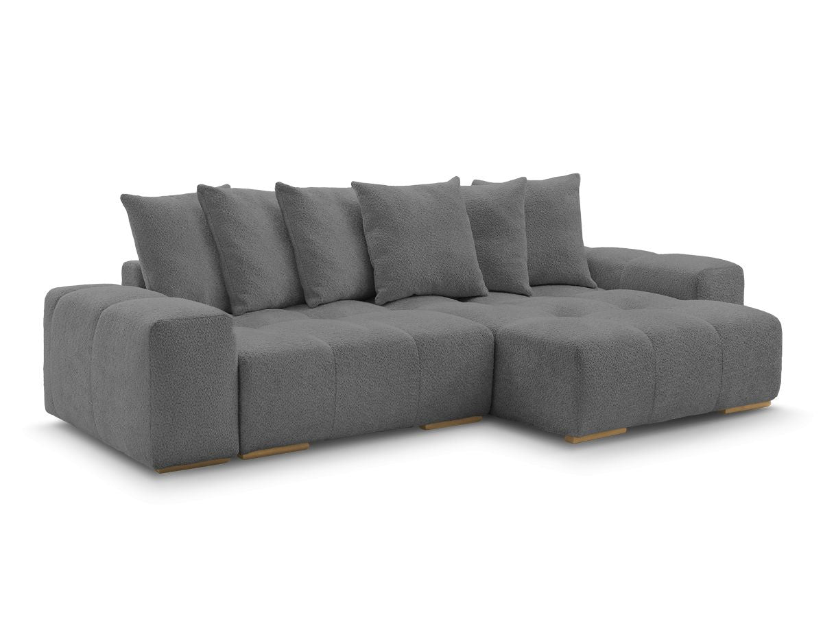 Canapé d'angle convertible réversible coffre ANAKIN tissu bouclette