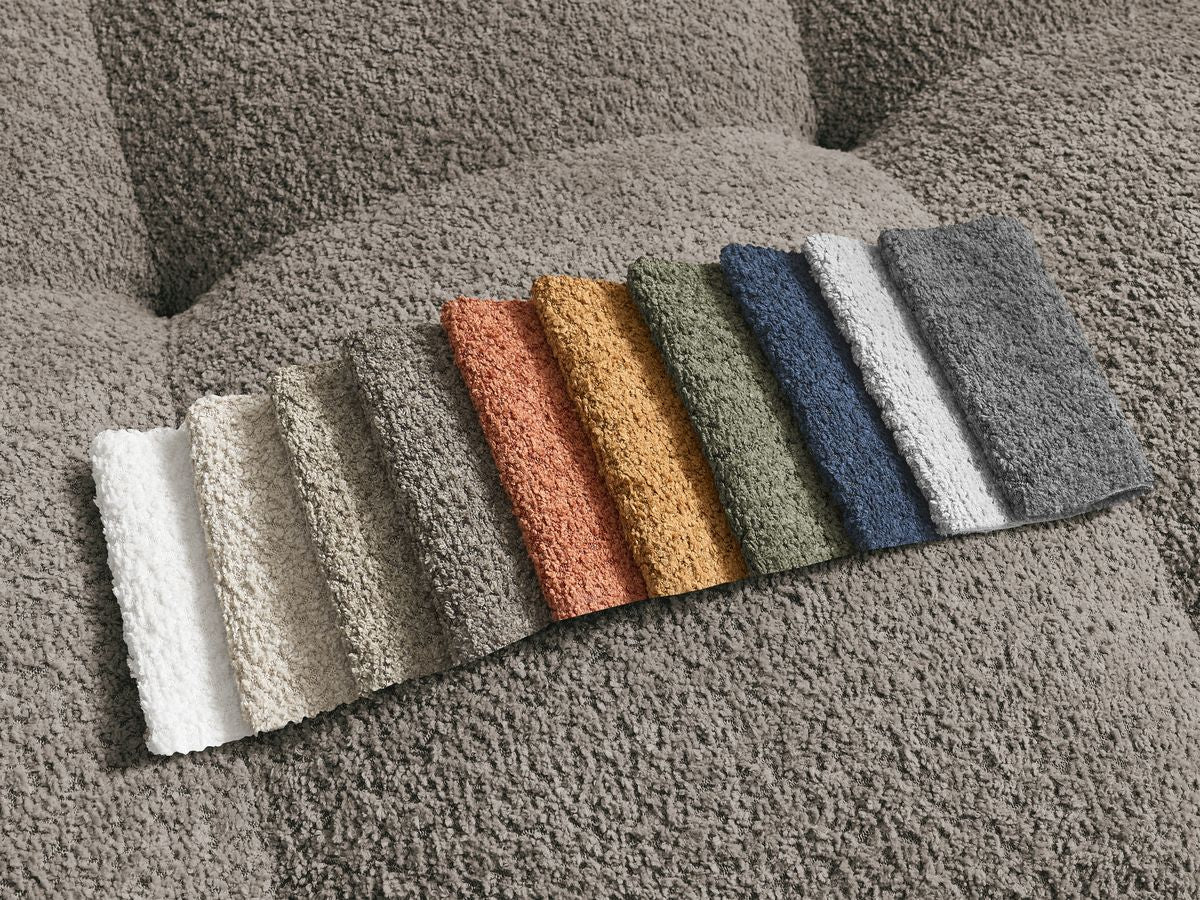 Canapé d'angle convertible réversible coffre ANAKIN tissu bouclette