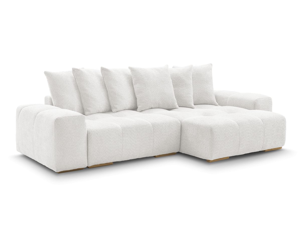 Canapé d'angle convertible réversible coffre ANAKIN tissu bouclette