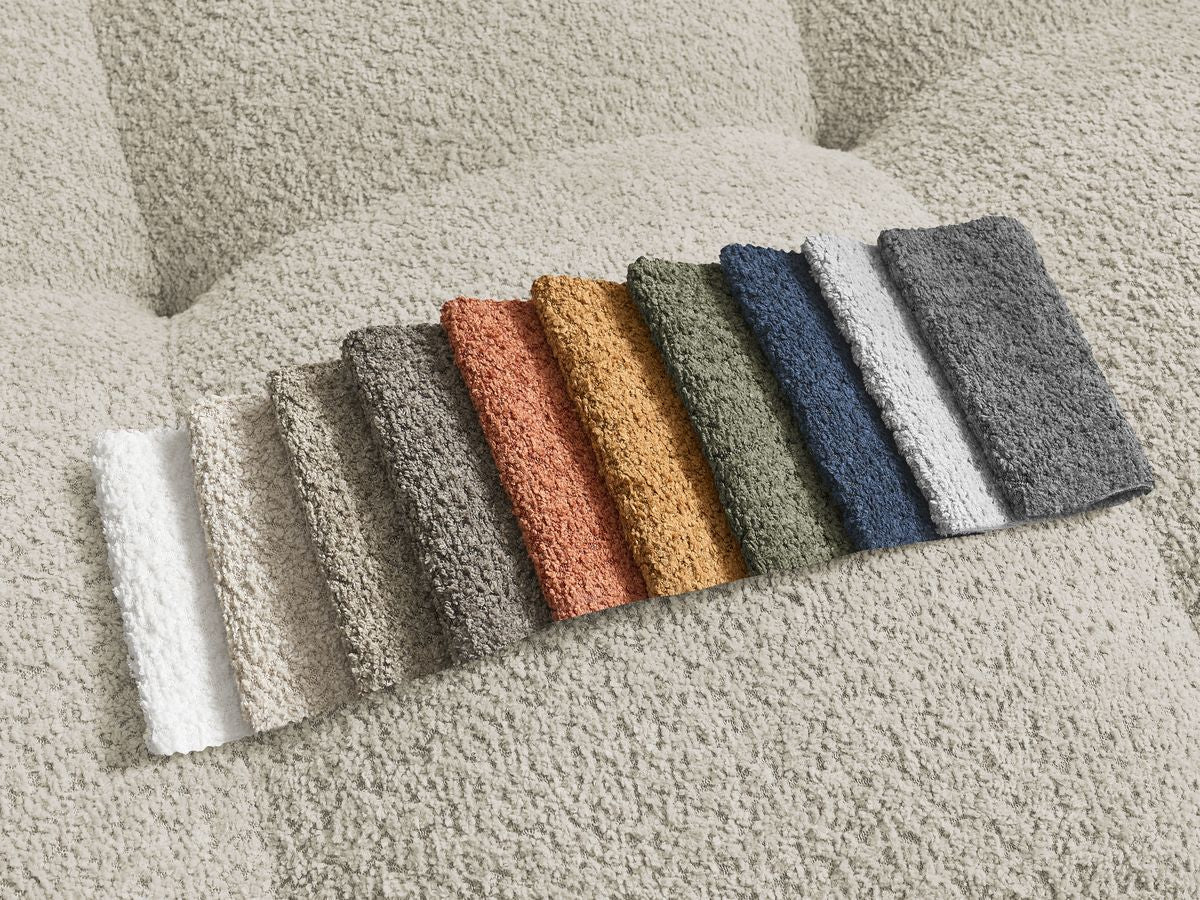 Canapé d'angle convertible réversible coffre ANAKIN tissu bouclette
