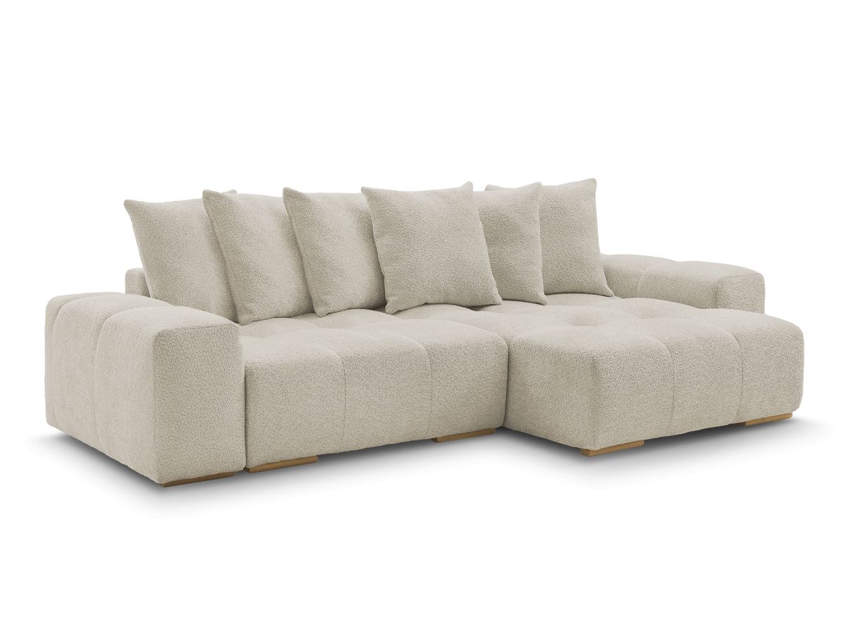 Canapé d'angle convertible réversible coffre ANAKIN tissu bouclette