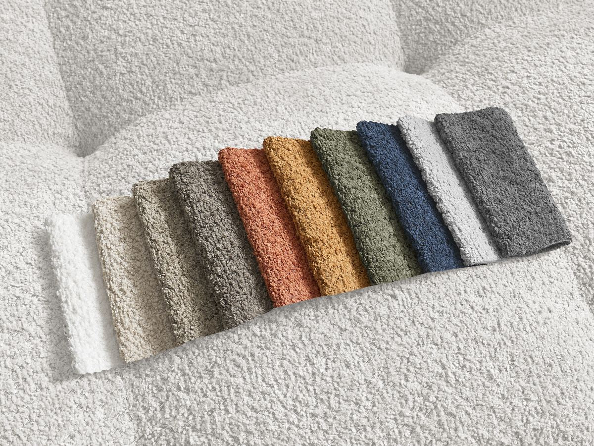 Canapé d'angle convertible réversible coffre ANAKIN tissu bouclette