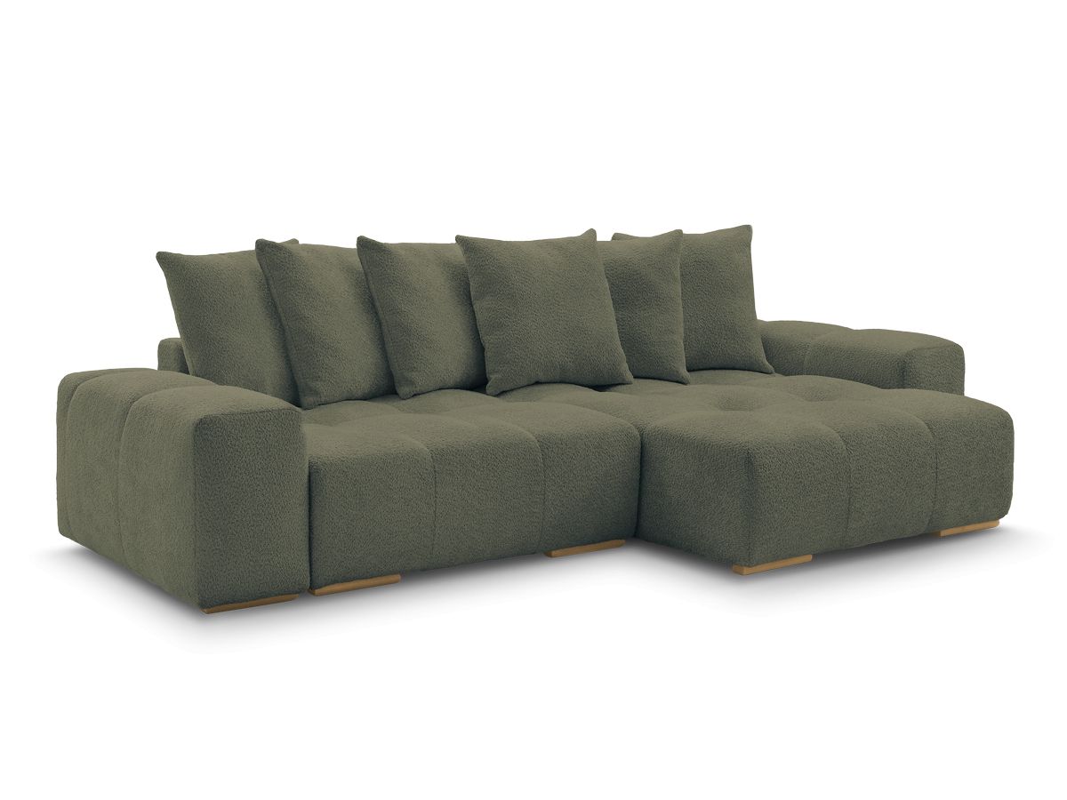 Canapé d'angle convertible réversible coffre ANAKIN tissu bouclette