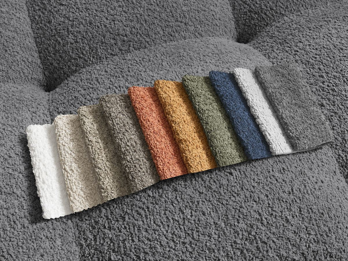 Canapé d'angle convertible réversible coffre ANAKIN tissu bouclette