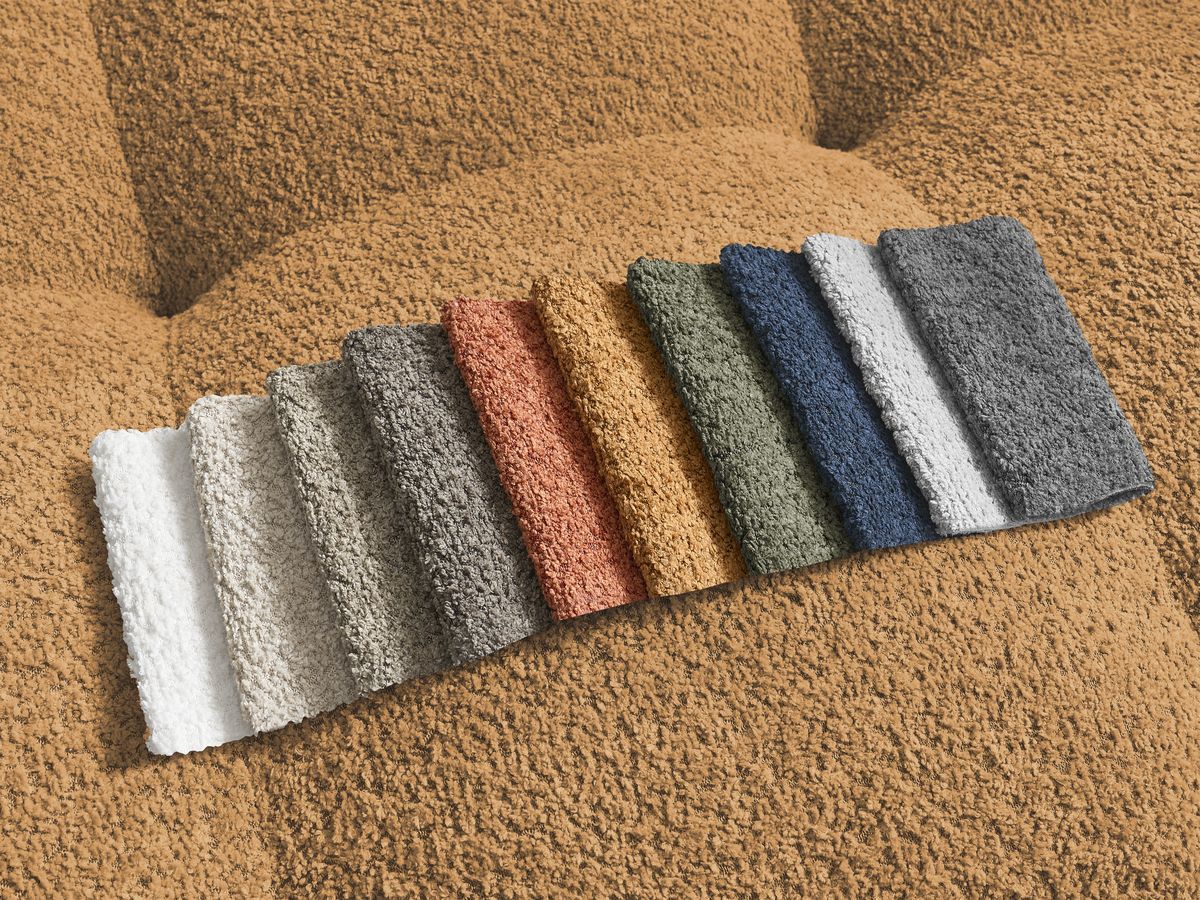 Canapé d'angle convertible réversible coffre ANAKIN tissu bouclette