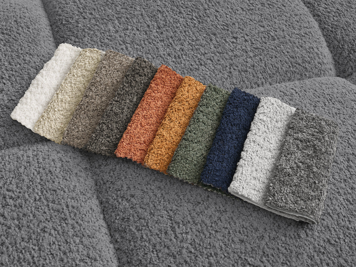 Canapé d'angle fixe ALYA tissu bouclette