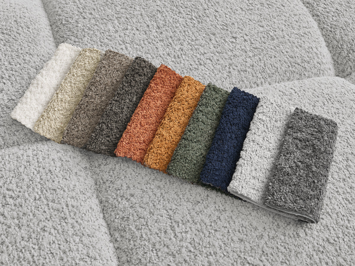 Canapé d'angle fixe ALYA tissu bouclette