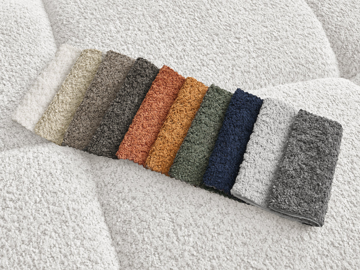 Canapé d'angle fixe ALYA tissu bouclette