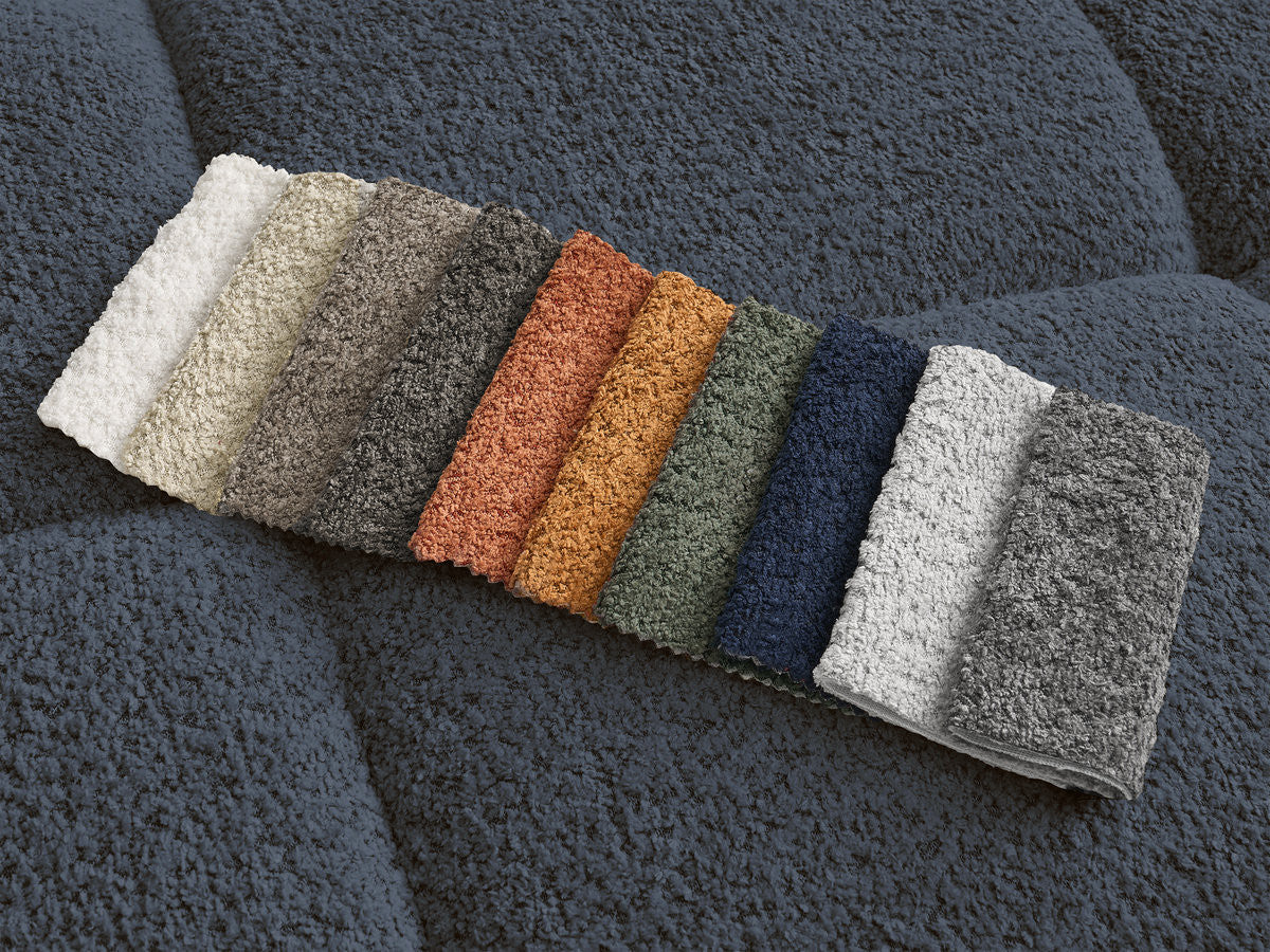 Canapé d'angle fixe ALYA tissu bouclette