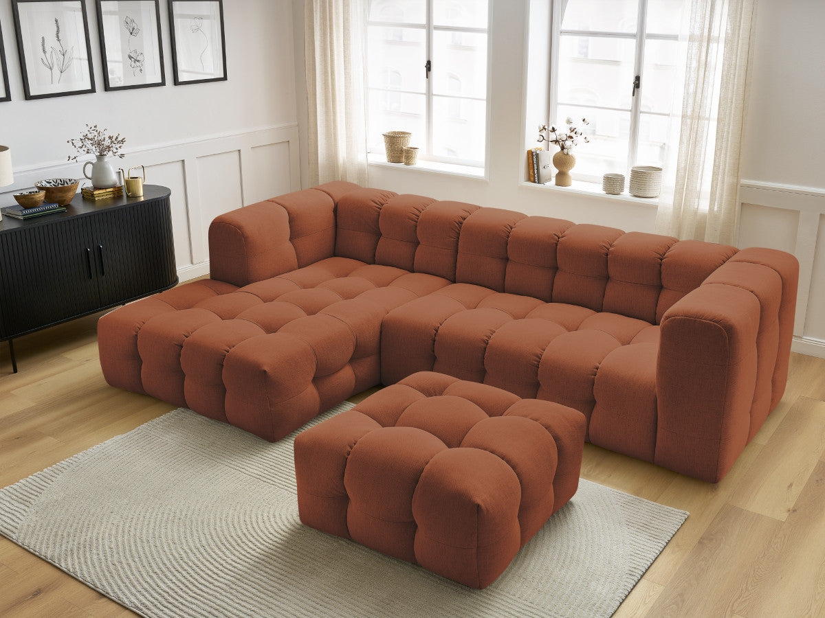 Canapé d'angle fixe CLOUD avec pouf