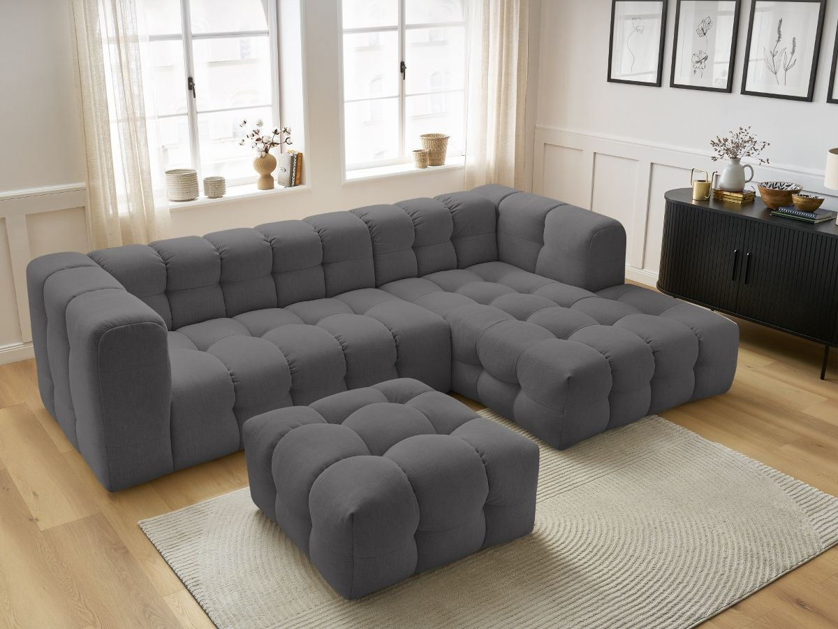 Canapé d'angle fixe CLOUD avec pouf