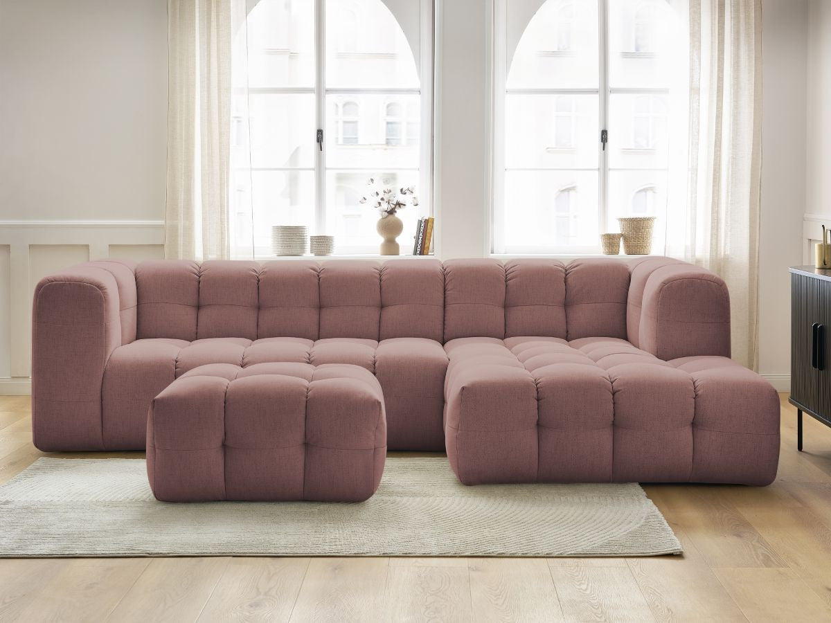 Canapé d'angle fixe CLOUD avec pouf
