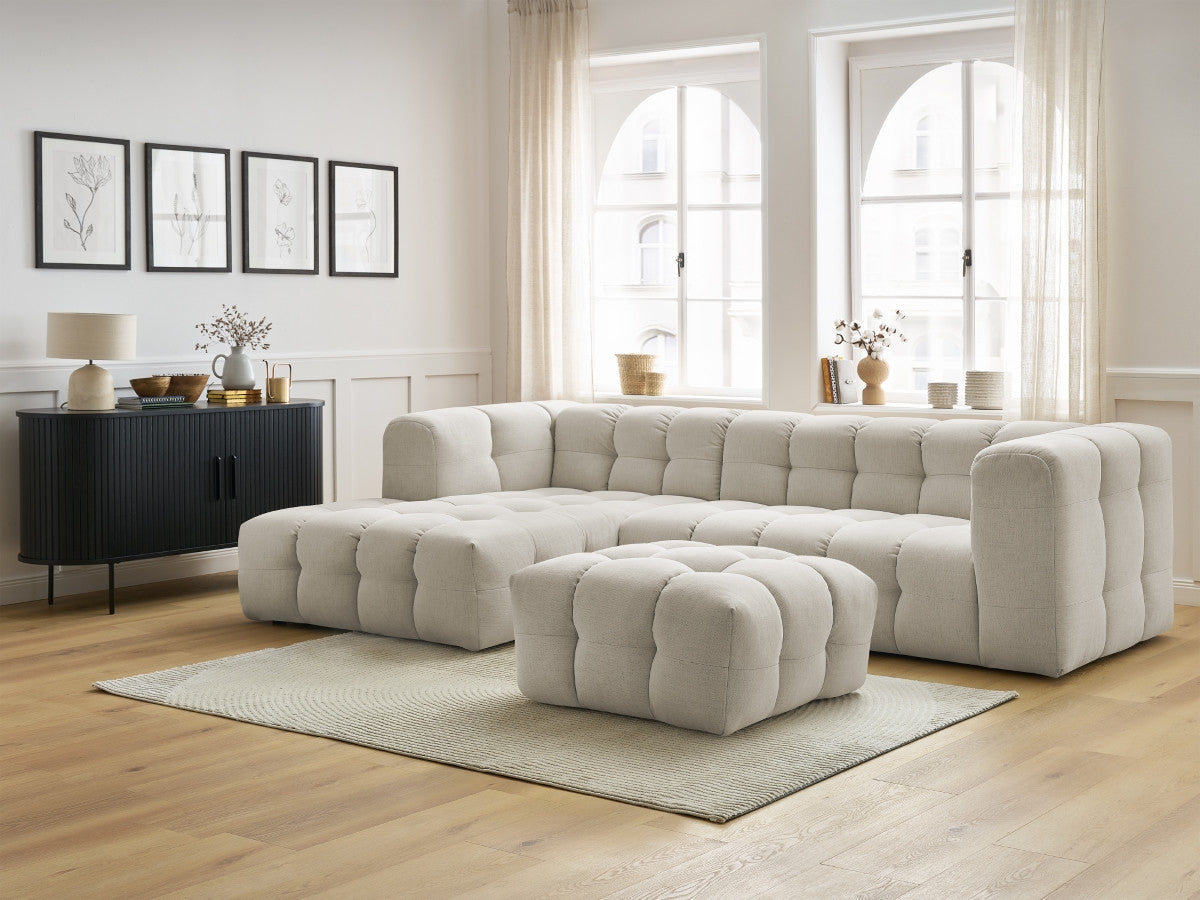 Canapé d'angle fixe CLOUD avec pouf