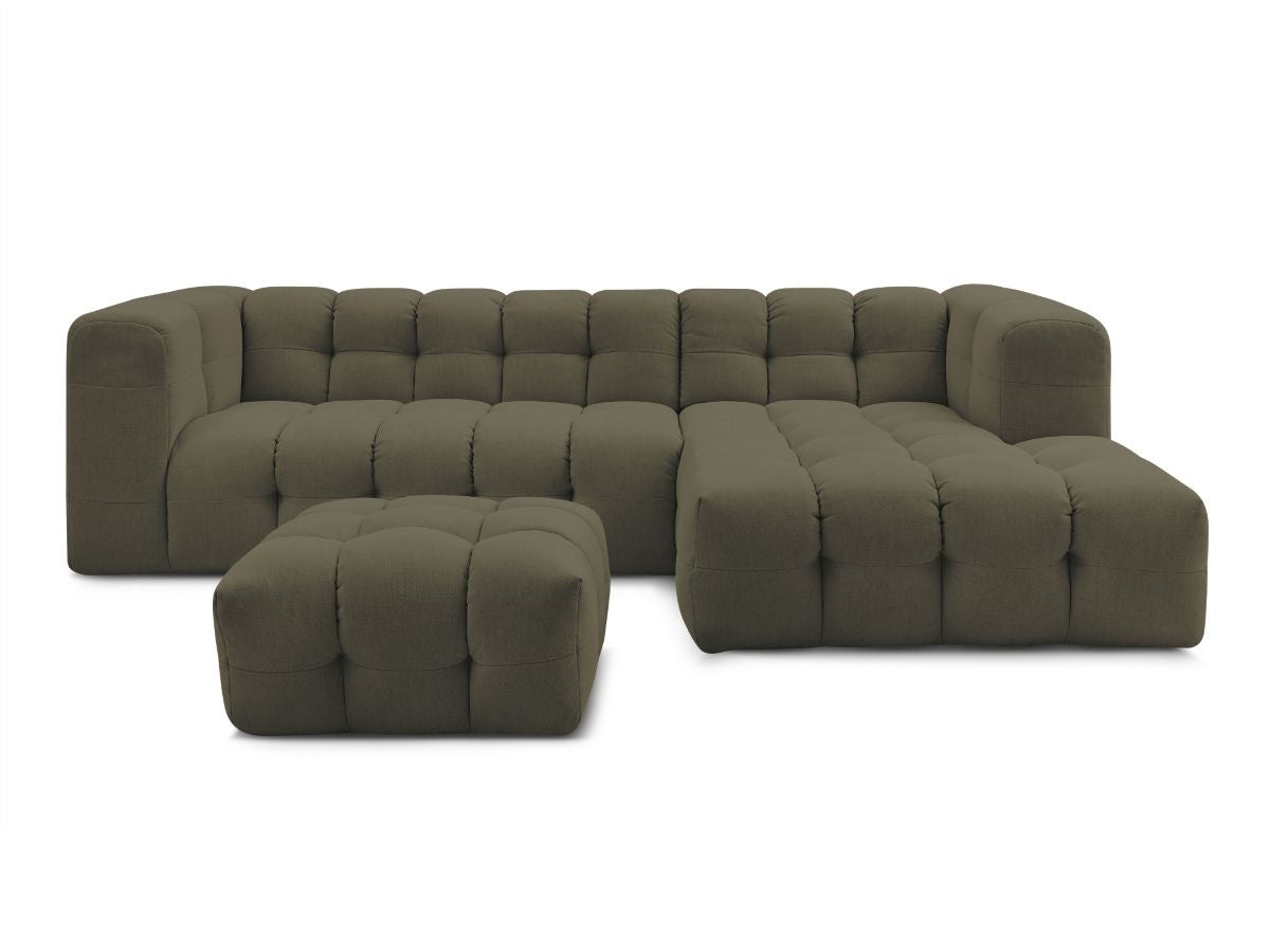 Canapé d'angle fixe CLOUD avec pouf