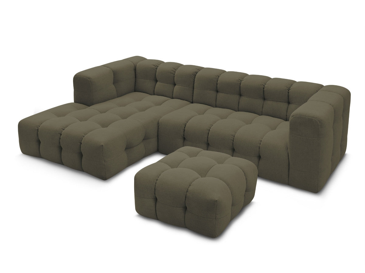 Canapé d'angle fixe CLOUD avec pouf
