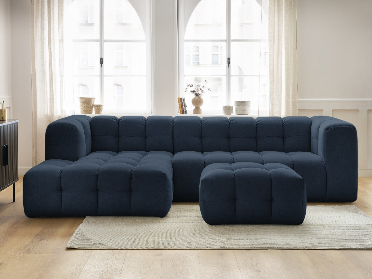 Canapé d'angle fixe CLOUD avec pouf