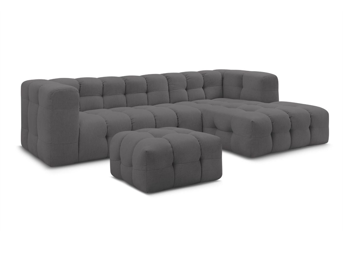 Canapé d'angle fixe CLOUD avec pouf
