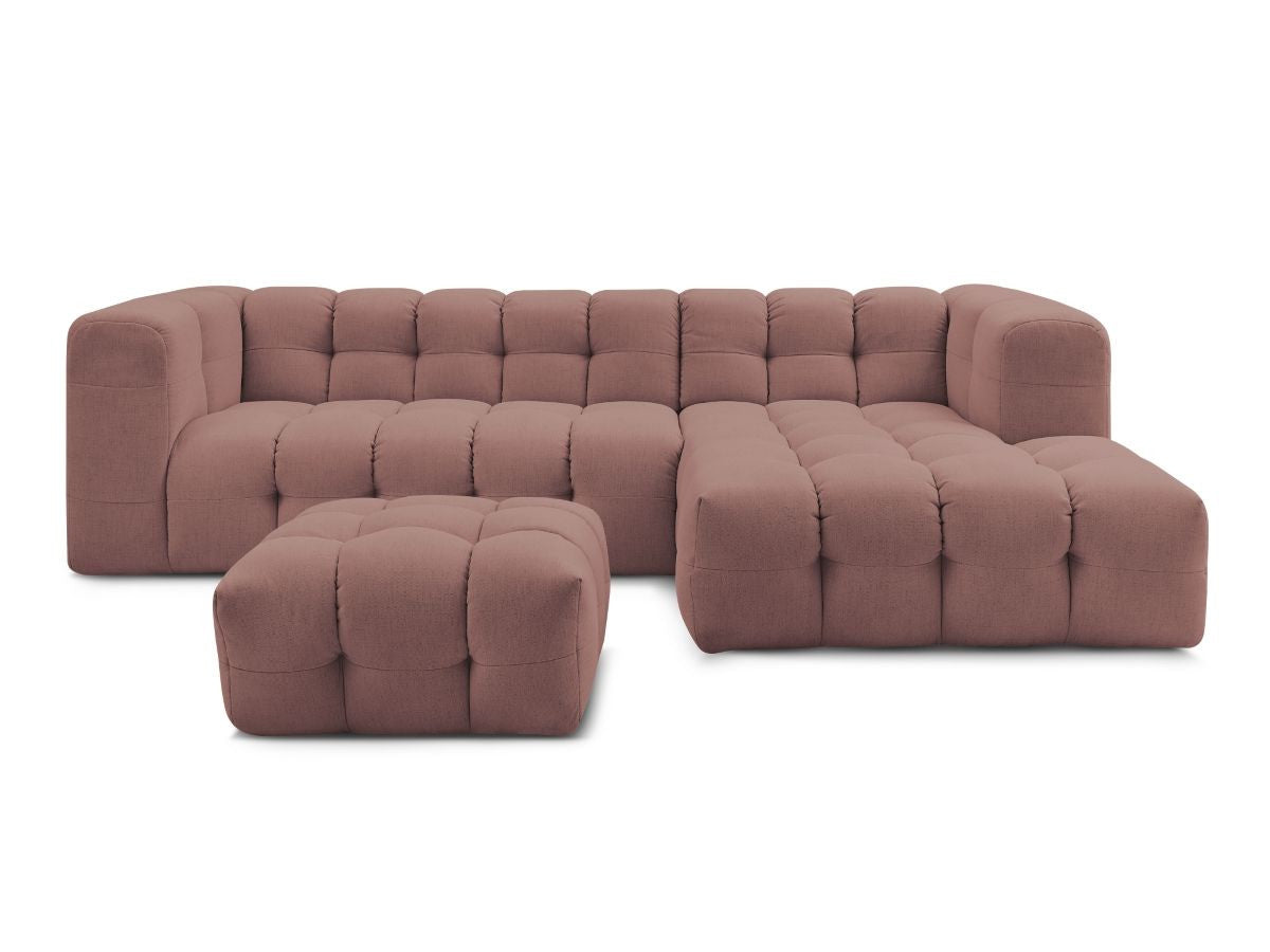 Canapé d'angle fixe CLOUD avec pouf