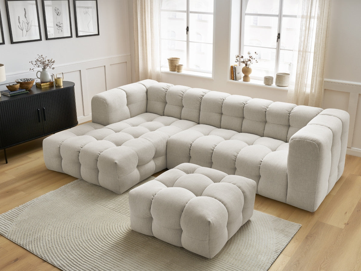 Canapé d'angle fixe CLOUD avec pouf