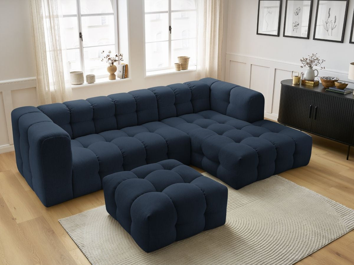 Canapé d'angle fixe CLOUD avec pouf