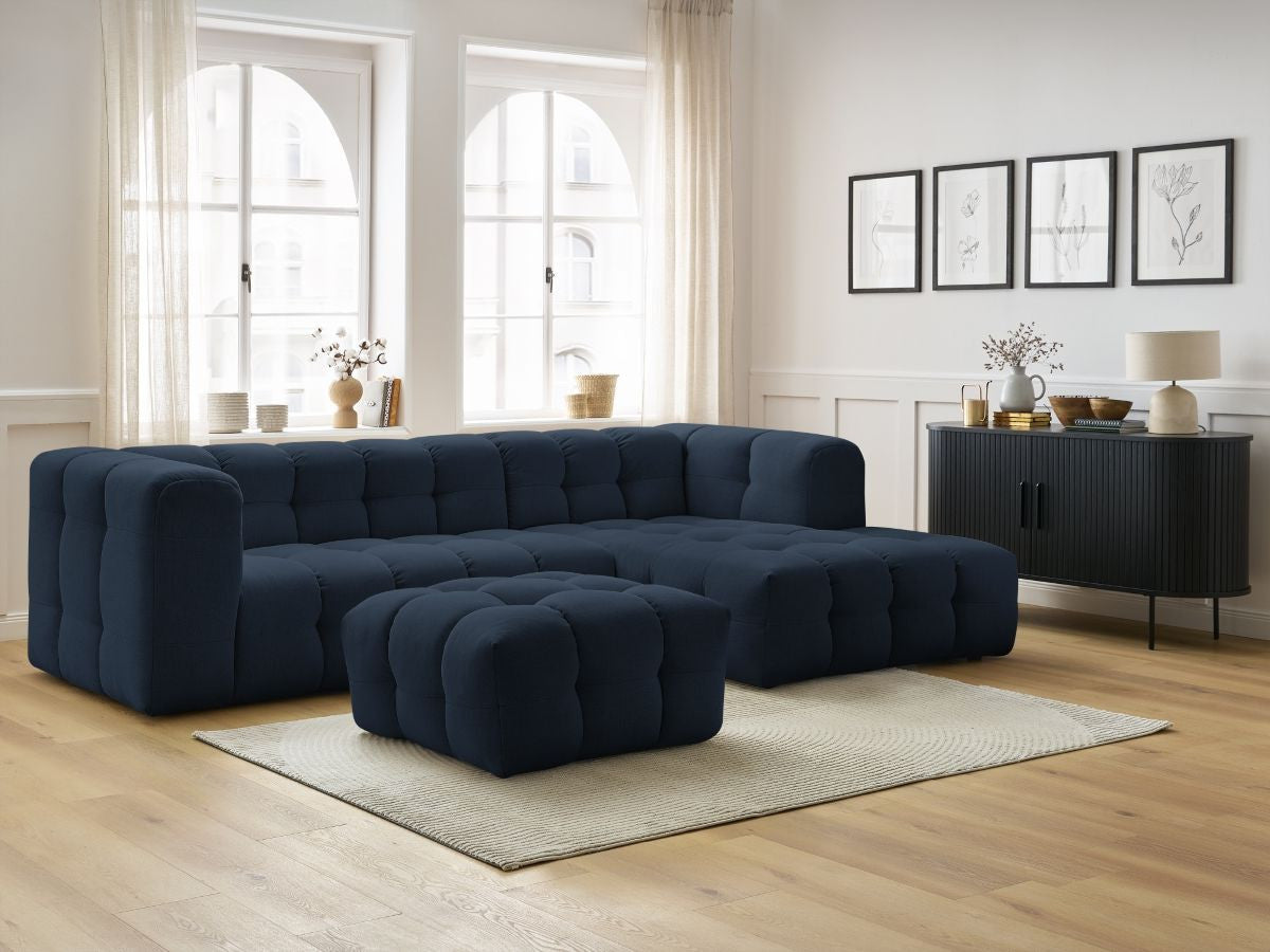 Canapé d'angle fixe CLOUD avec pouf
