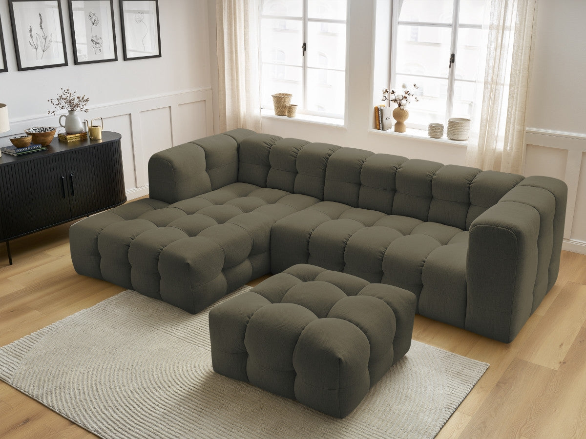 Canapé d'angle fixe CLOUD avec pouf