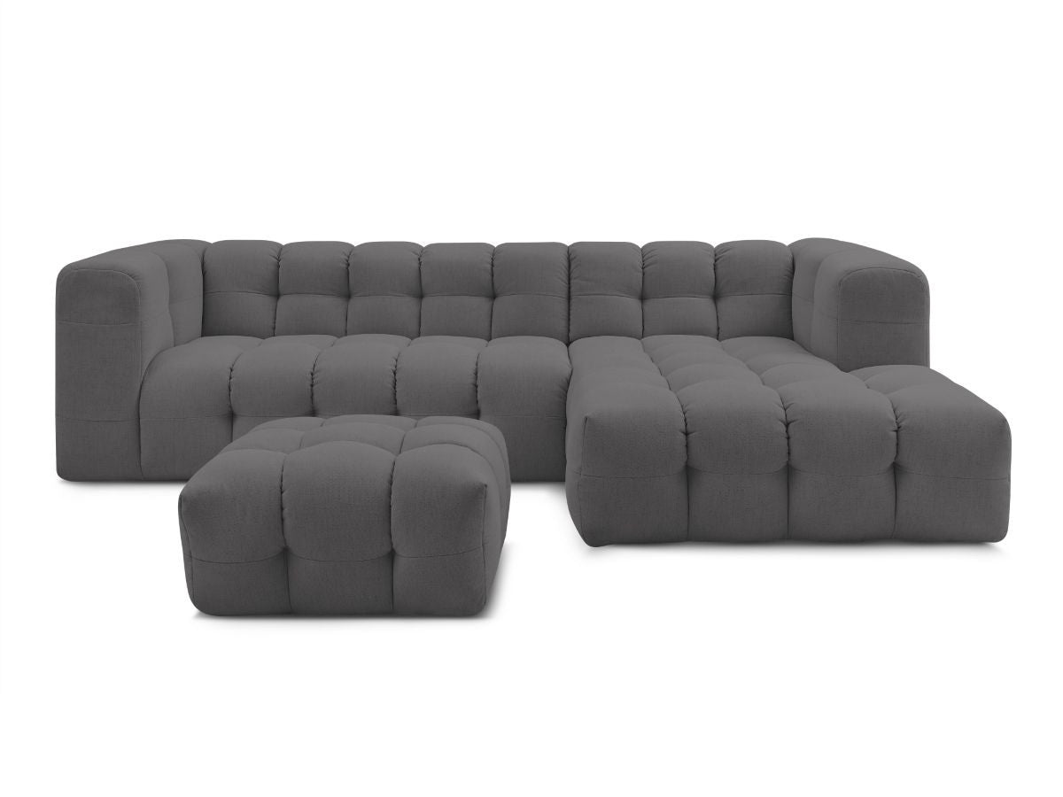 Canapé d'angle fixe CLOUD avec pouf