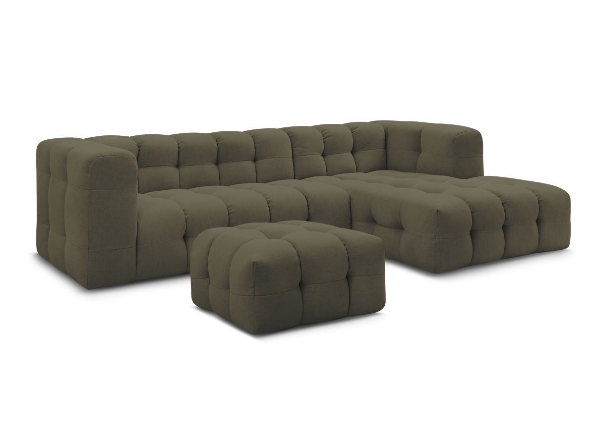 Canapé d'angle fixe CLOUD avec pouf