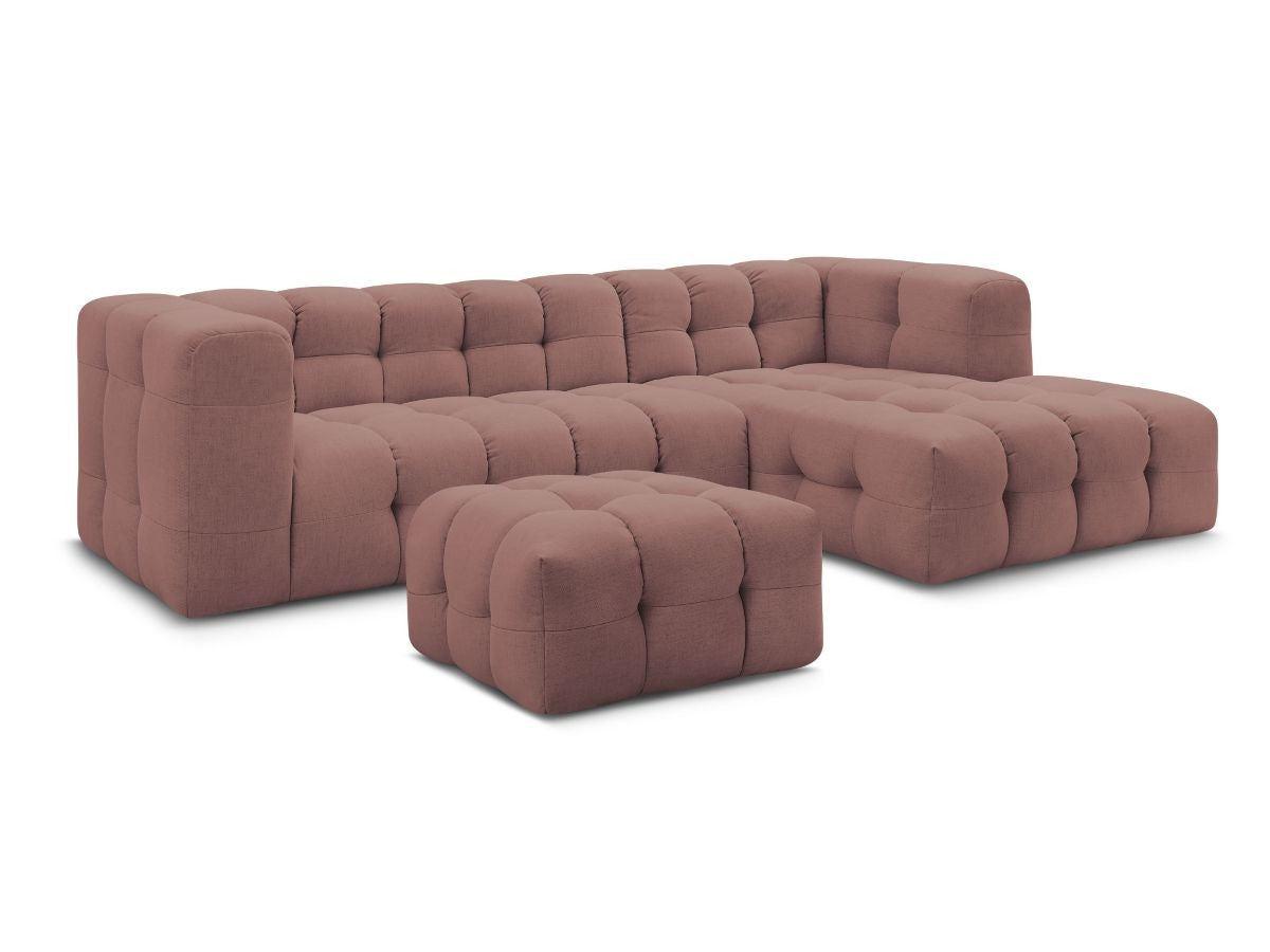 Canapé d'angle fixe CLOUD avec pouf