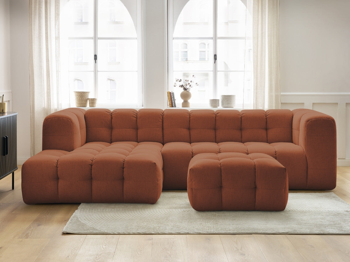 Canapé d'angle fixe CLOUD avec pouf