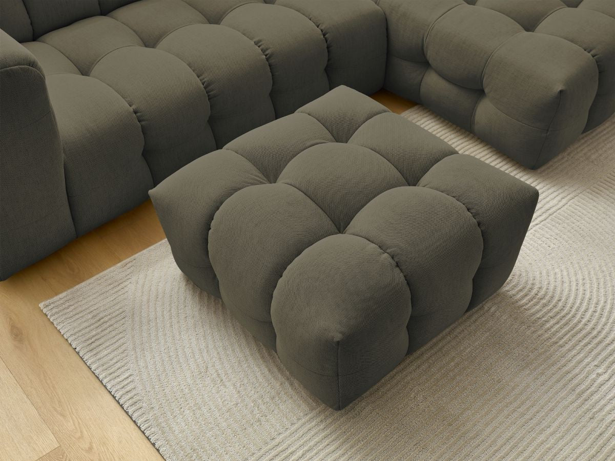 Canapé d'angle fixe CLOUD avec pouf