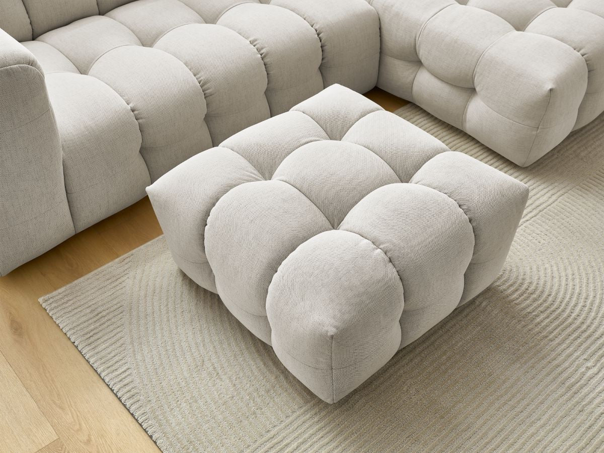 Canapé d'angle fixe CLOUD avec pouf