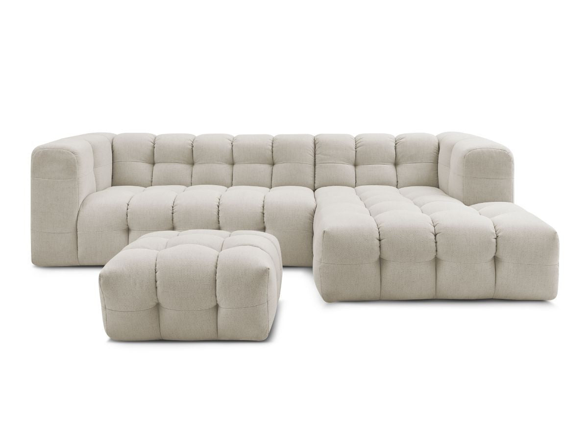 Canapé d'angle fixe CLOUD avec pouf