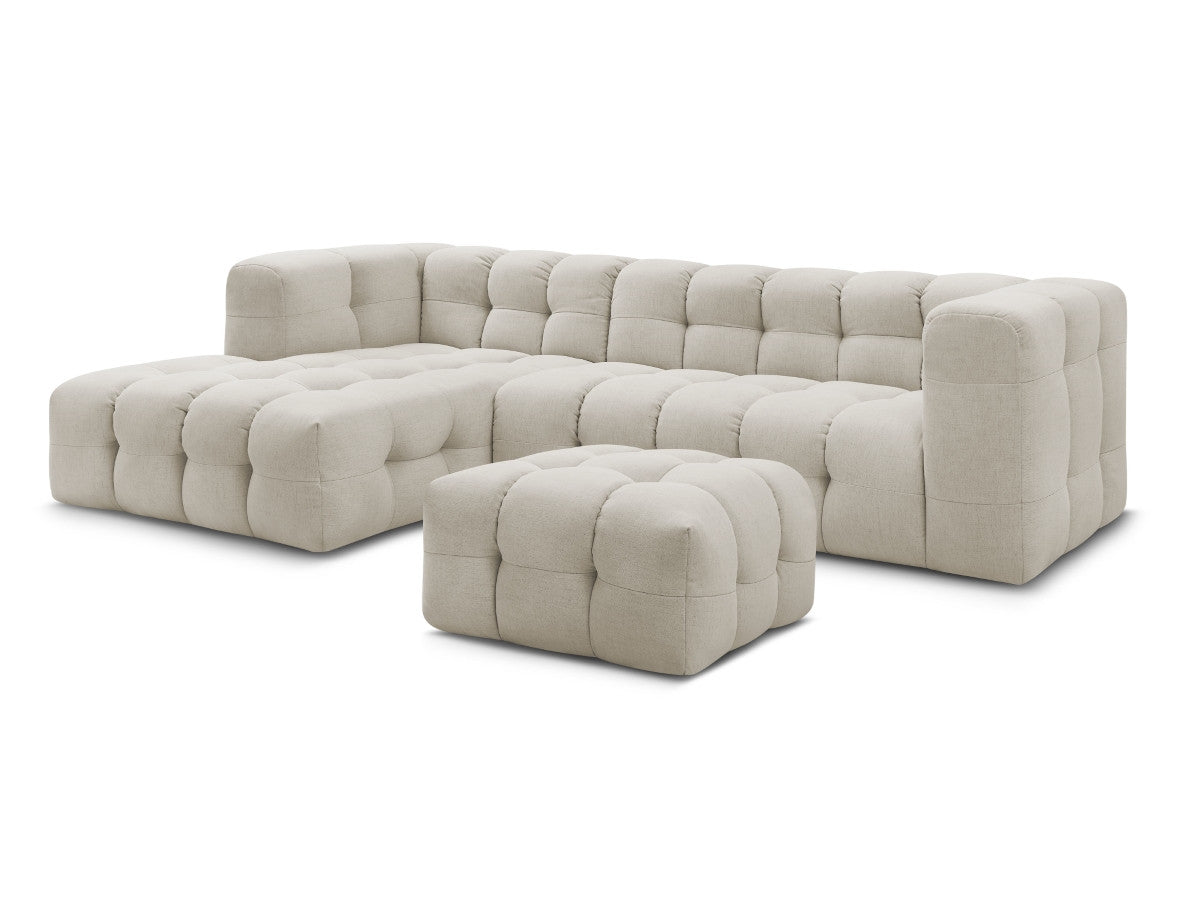 Canapé d'angle fixe CLOUD avec pouf